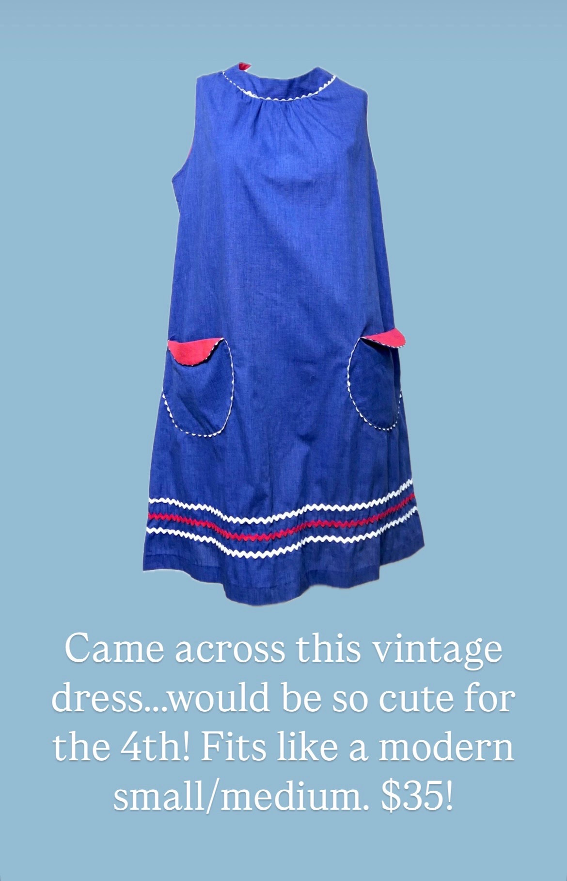 Perfect vintage dress for the 4th of July! Tiny faint spot but may come out with oxyclean. $35!!

#LTKSeasonal #LTKParties #LTKPetite