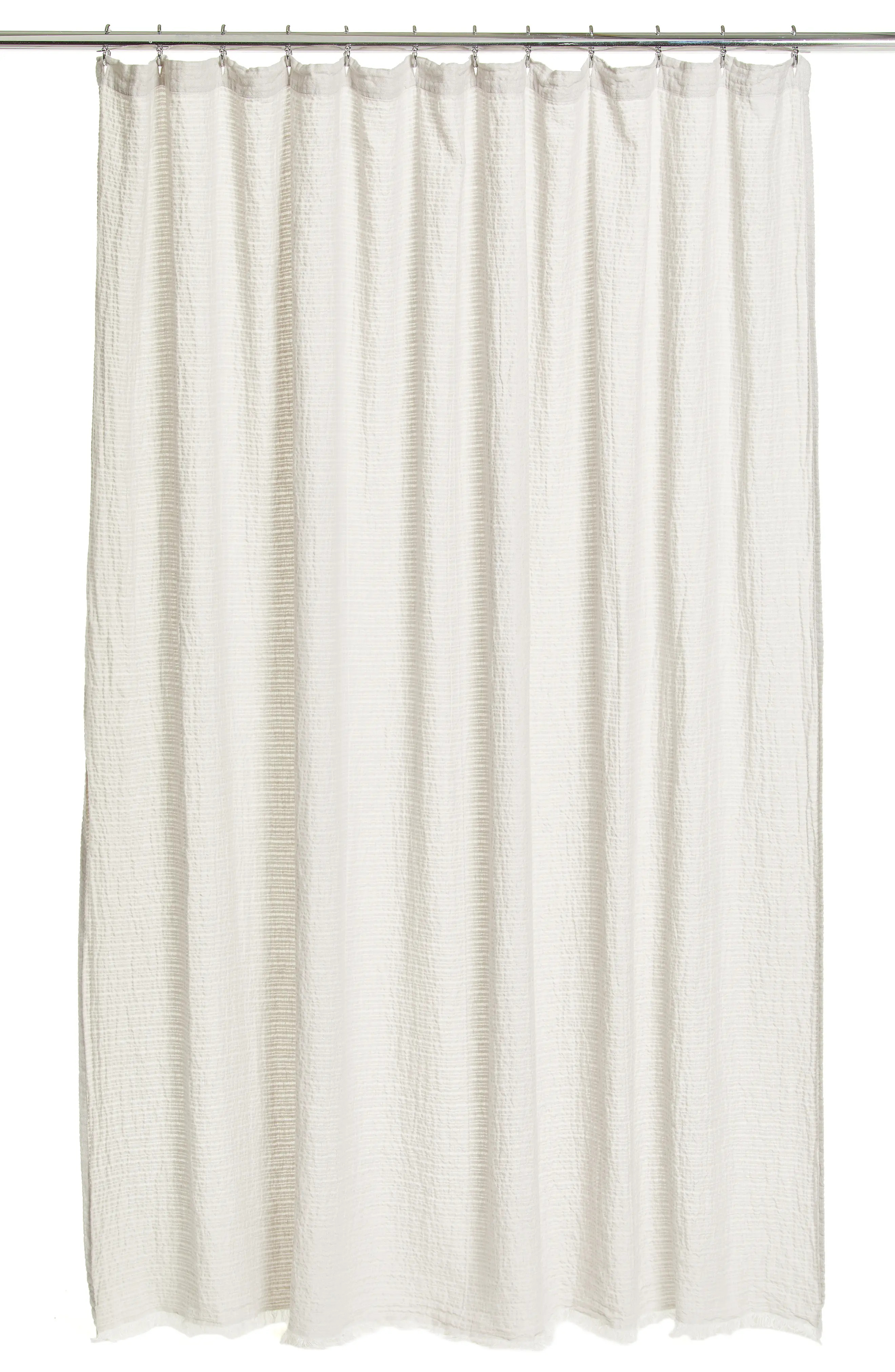 Nordstrom Crinkled Linen Shower Curtain in Grey Vapor at Nordstrom | Nordstrom