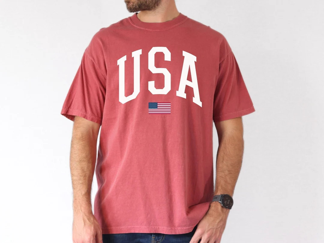 Comfort Colors® USA Shirt, Mens 4th of July Shirt, Memorial Day Shirts Men, American Flag Shirt,... | Etsy (US)