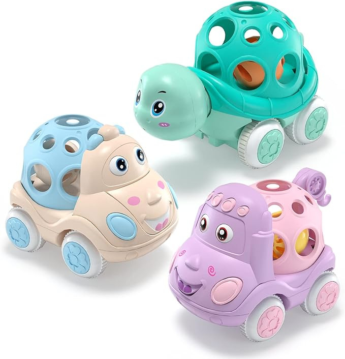 BeAndge Baby Car Toys, Babies Toy Cars for Baby Boy, Girl Rattle & Roll Truck for Infant Boys Tod... | Amazon (US)