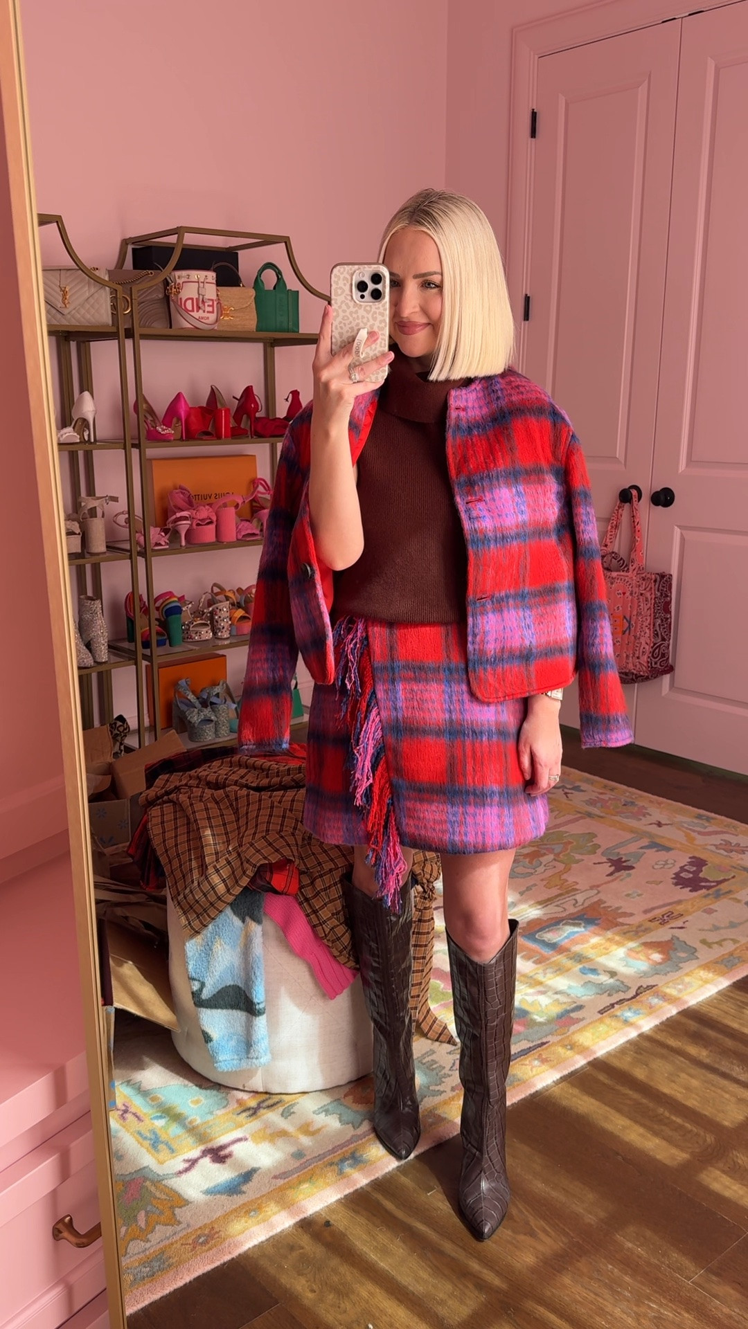 XS jacket, 0 skirt, SM sweater! 

Walmart fashion / Walmart holiday style / Walmart fall fashion