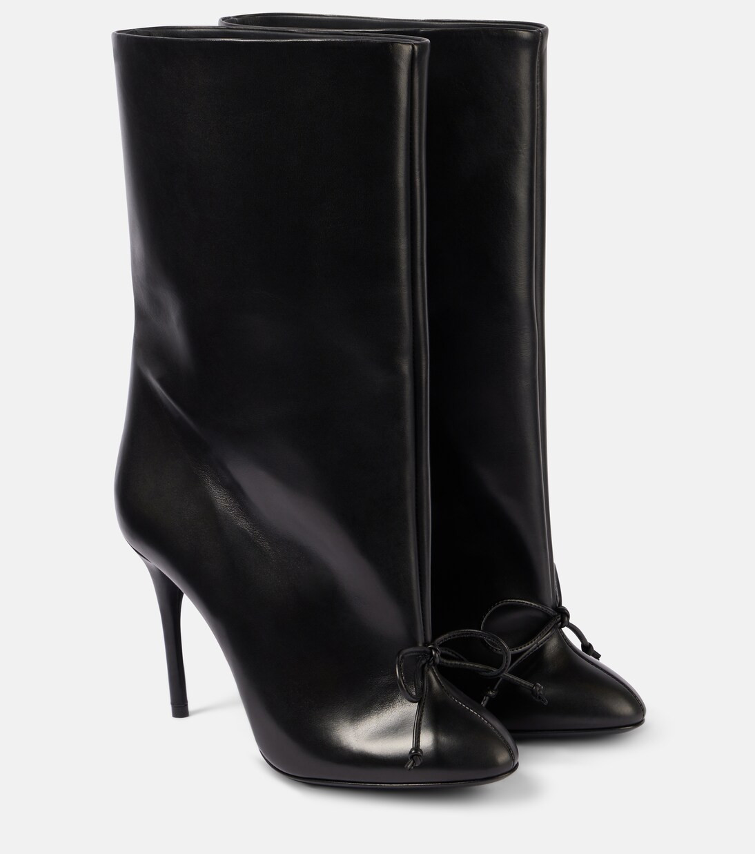 90 bow-detail leather ankle boots | Mytheresa (US/CA)