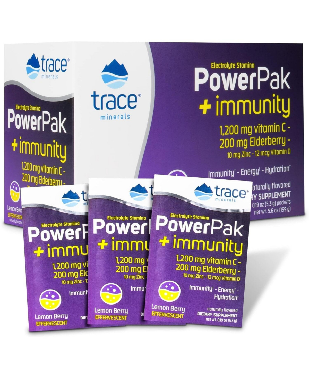 Trace Minerals PowerPak Plus Immunity - Hydration Support Supplement - Vitamin & Mineral Powder with Elderberry - Powder Packet to Aid Immunity & Ener | Macy's