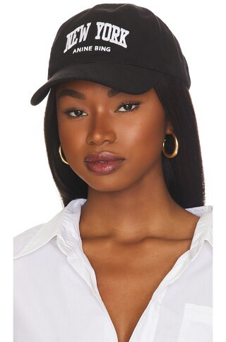 ANINE BING Jeremy Baseball Cap New York in Black from Revolve.com | Revolve Clothing (Global)