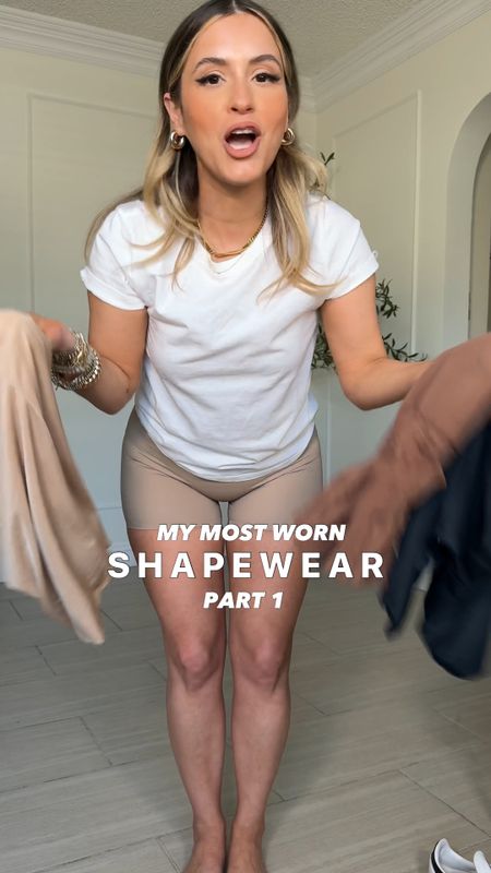 Most worn SHAPEWEAR SHORTS! 

▪️1st one are from Amazon. Flexible light hold but very snug. These are my most worn. Depending on what I'm wearing sometimes they do roll up from the leg. Try to stick to your regular size don't size down on these! Otherwise, the waist will roll down, and the thigh will roll up on you. 
▪️ 2nd shorts have significantly more support and compression than the Amazon ones. I'm wearing a SMALL. The only issue I have with these sometimes is that you can see where the shorts end thru the clothing sometimes, but I still absolutely love them and highly recommend. 

Spanx shorts | shaper shorts 

#LTKfindsunder50 #LTKsalealert #LTKU