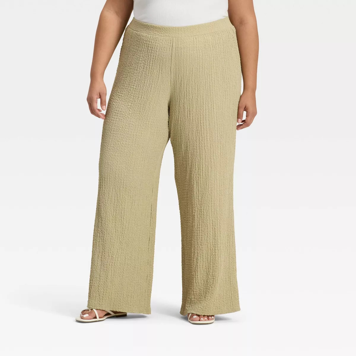 Women's Mid-Rise Textured Pull-On Pants - A New Day™ | Target