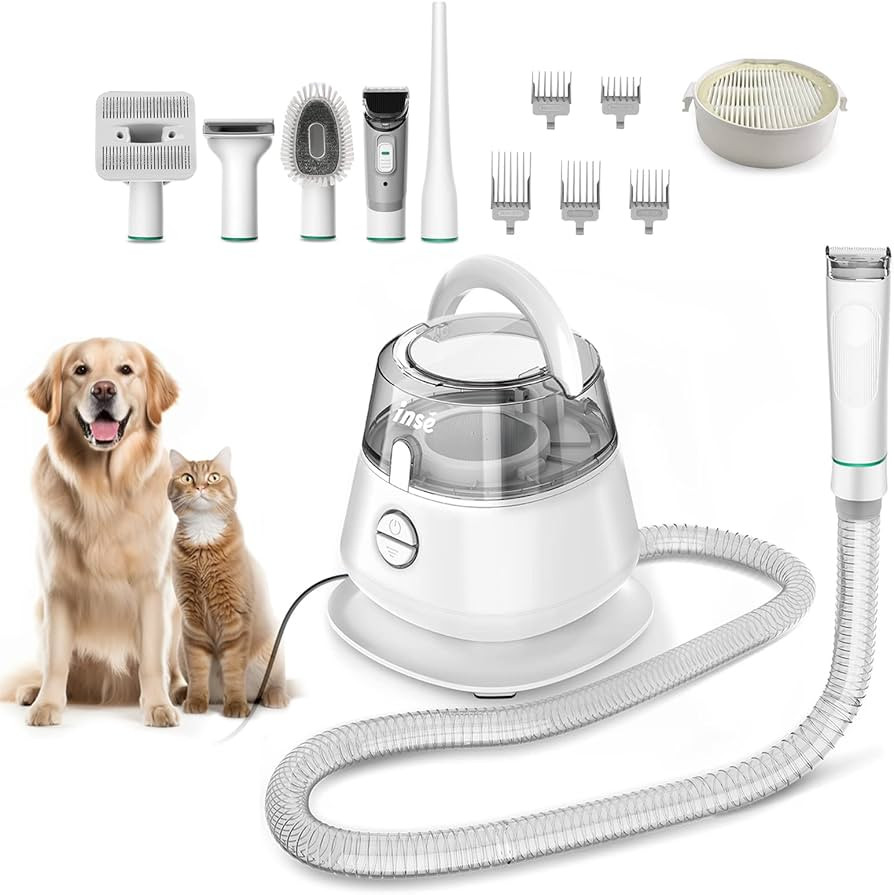 INSE Pet Grooming Vacuum, Dog Grooming Vacuum & Dog Grooming Kit Suction 99% Pet Hair, Large Dust... | Amazon (US)
