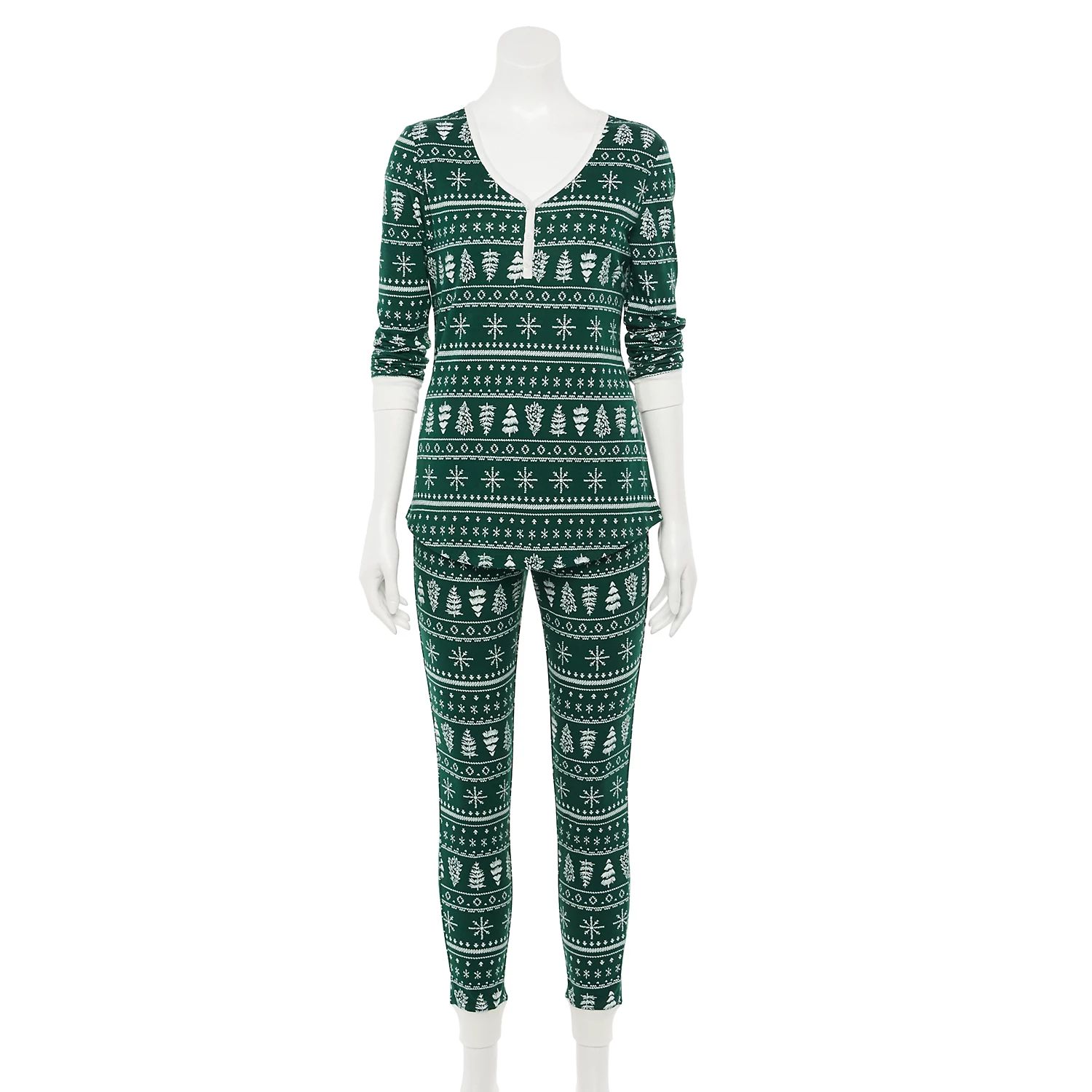 Women's LC Lauren Conrad Jammies For Your Families® Fairisle Top & Bottoms Pajama Set | Kohl's