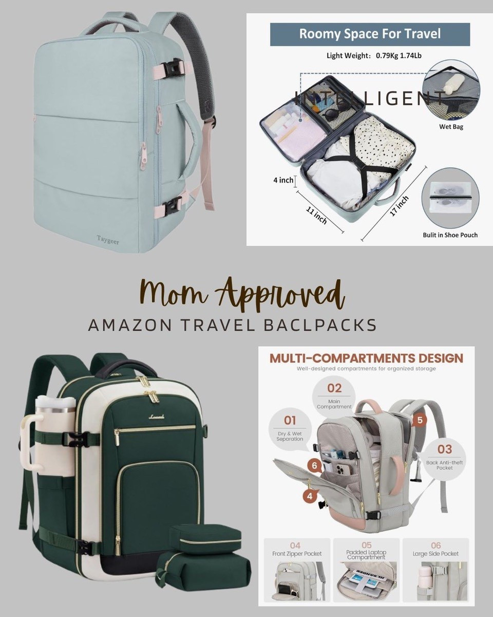 It’s time for me to ditch my faithful Vera Bradley backpack from 2006 😞 
I need an upgrade to a more organized, mom approved backpack for travel. I found these options via Amazon that are both affordable and have all the storage pockets for organization. 

Lots of different color options available too!

Which is your fav? 

#LTKTravel #LTKmomlife #LTKKids