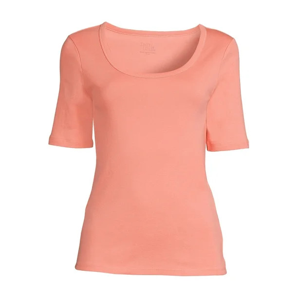 Time and Tru Women's T-Shirt with Elbow Length Sleeves | Walmart (US)