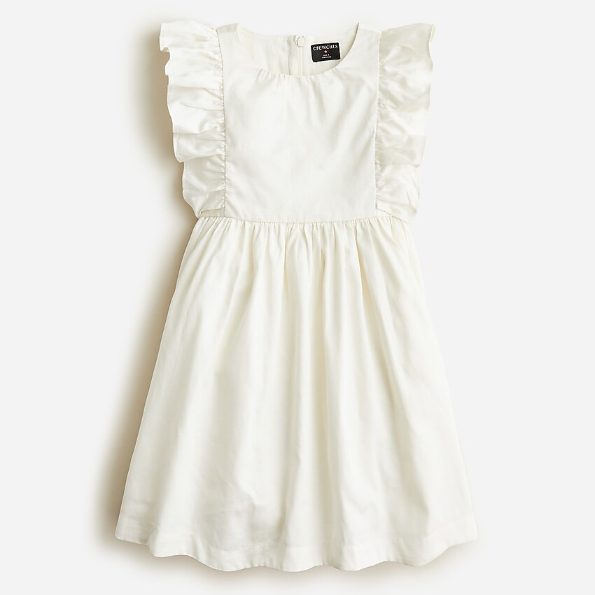 Girls' flutter-sleeve ruffle dress in white | J. Crew US
