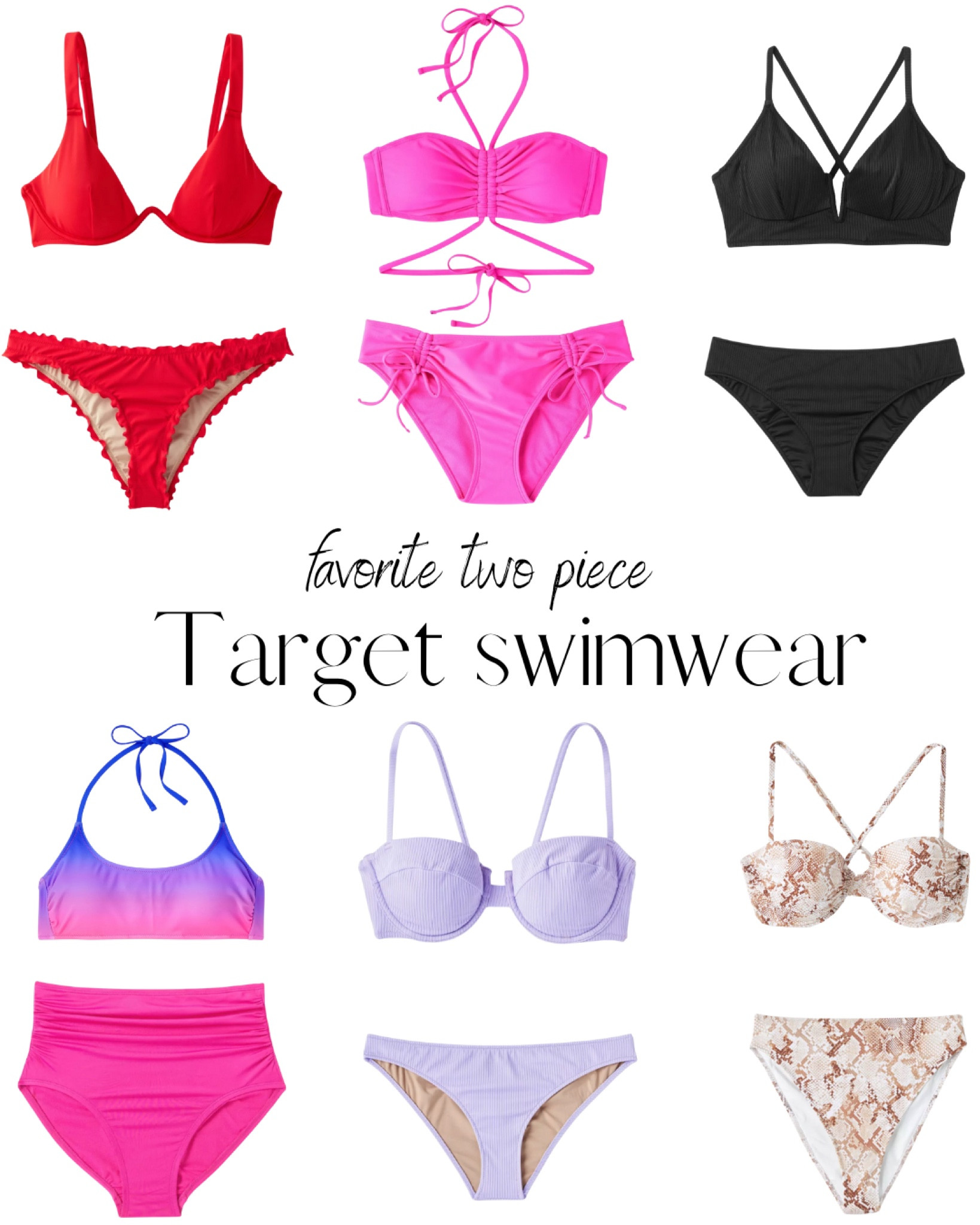 🌸target two piece swimwear🌸
Range in sizes with cup sizes included
Bottoms run true to size to large 

#LTKfit #LTKswim #LTKFind