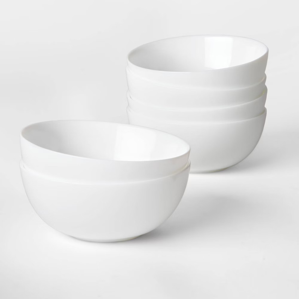 Glass Bowls 16oz White Set of 6 - Made By Design | Target