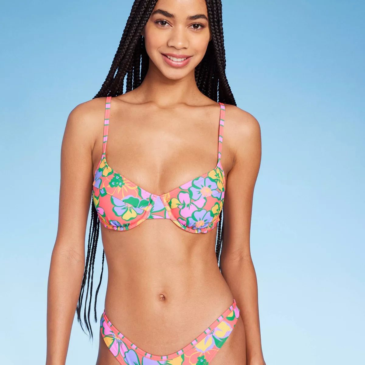 Women's Underwire Bikini Top - Wild Fable™ Multi Floral Print S | Target