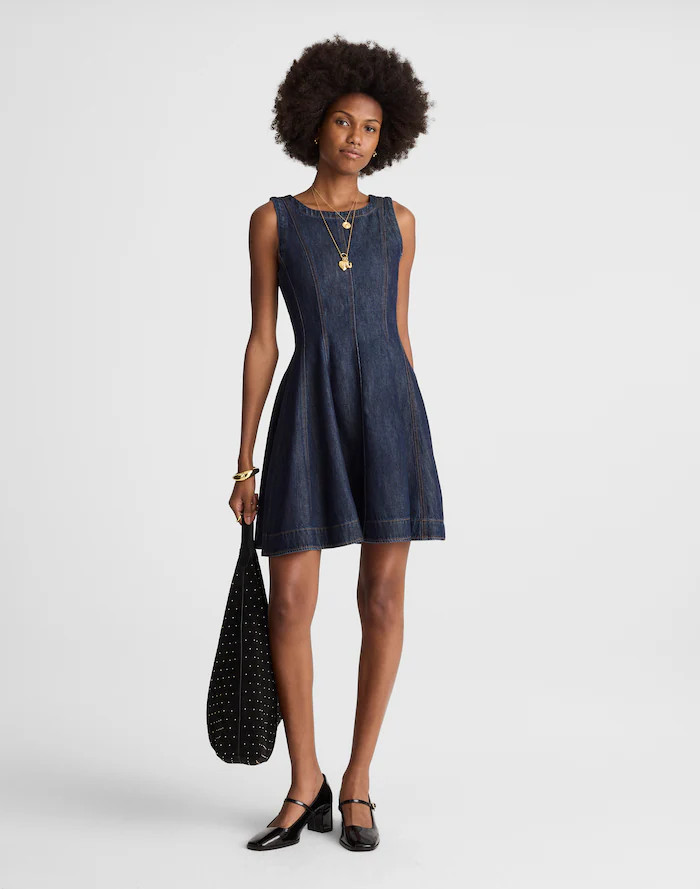 Airy Denim Circle Mini Dress in Rinse Wash | Madewell