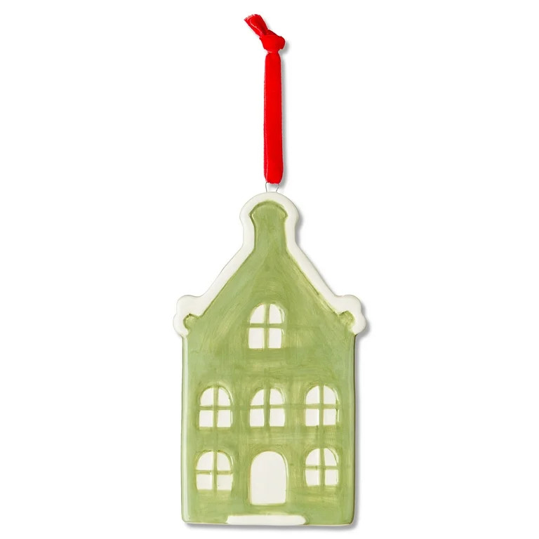 Green and White House Christmas Ornament, 5", by Holiday Time | Walmart (US)