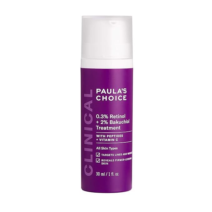 Paula's Choice CLINICAL 0.3% Retinol + 2% Bakuchiol Treatment, Anti-Aging Serum for Deep Wrinkles... | Amazon (US)