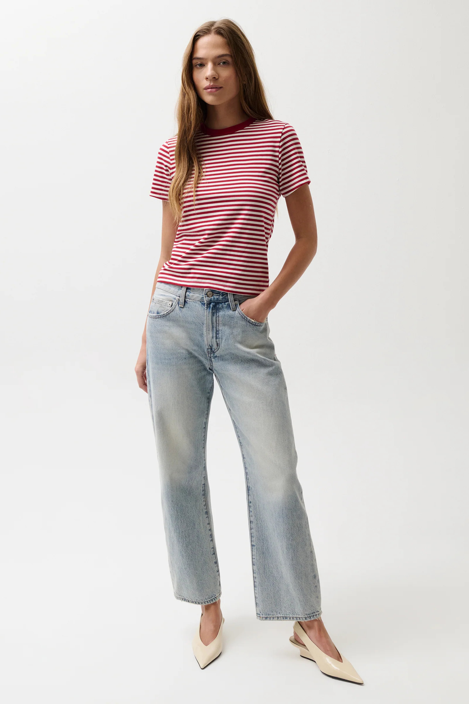 Lexi Mid Rise Bowed Straight Jean - Bowie | Pistola Denim