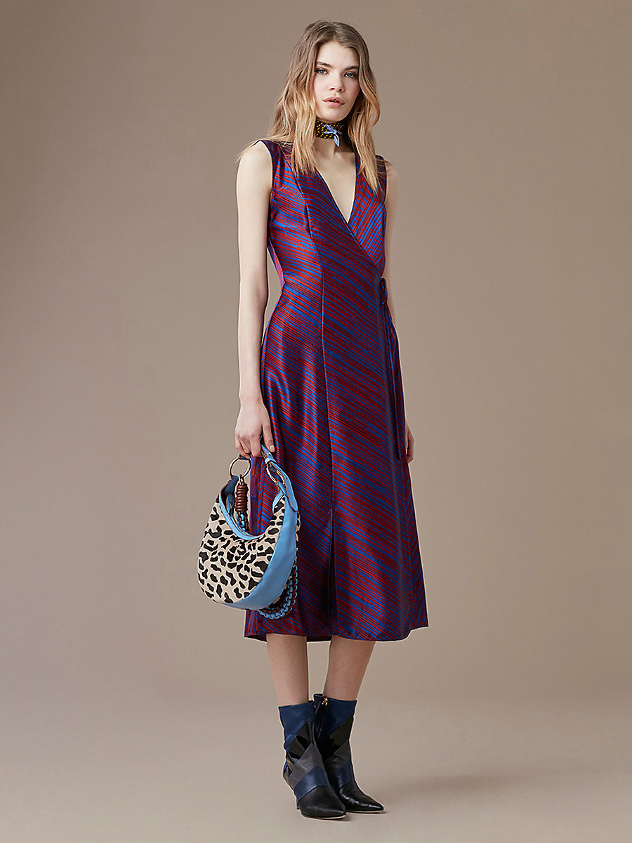 Sleeveless V-Neck Flare Wrap Dress | DVF