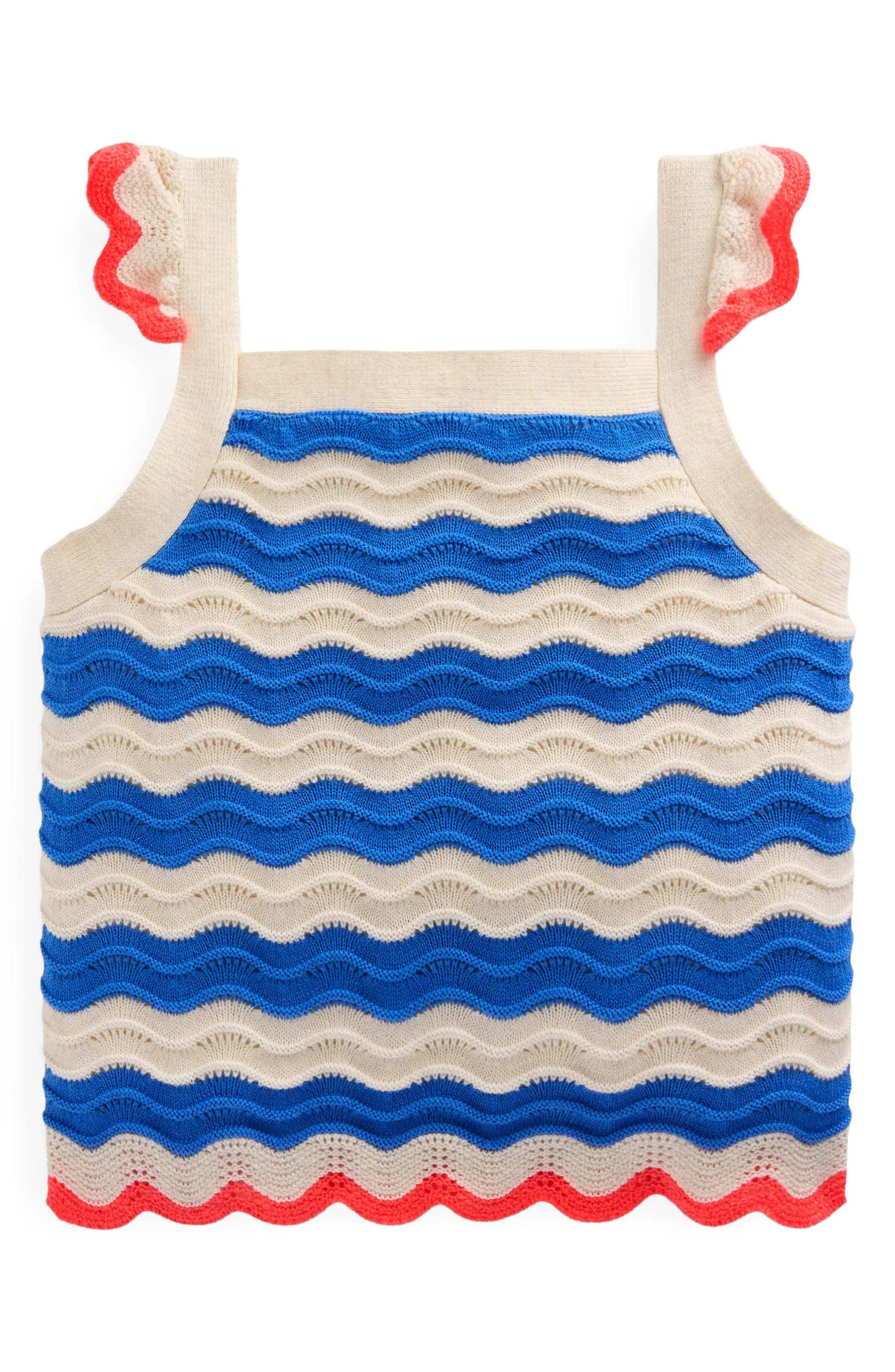 Mini Boden Kids' Leonore Stripe Pointelle Sweater Tank | Nordstrom | Nordstrom