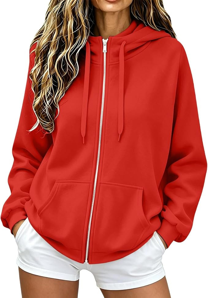 Zip Up Hoodie Women 2026 Y2K Casual Long Sleeve Oversized Hooded Sweatshirts Fall Winter Comfy Ja... | Amazon (US)