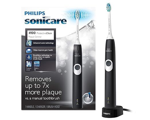 Philips Sonicare ProtectiveClean 4100 Eletric Rechargeable Toothbrush, Plaque Control, Black | Amazon (US)