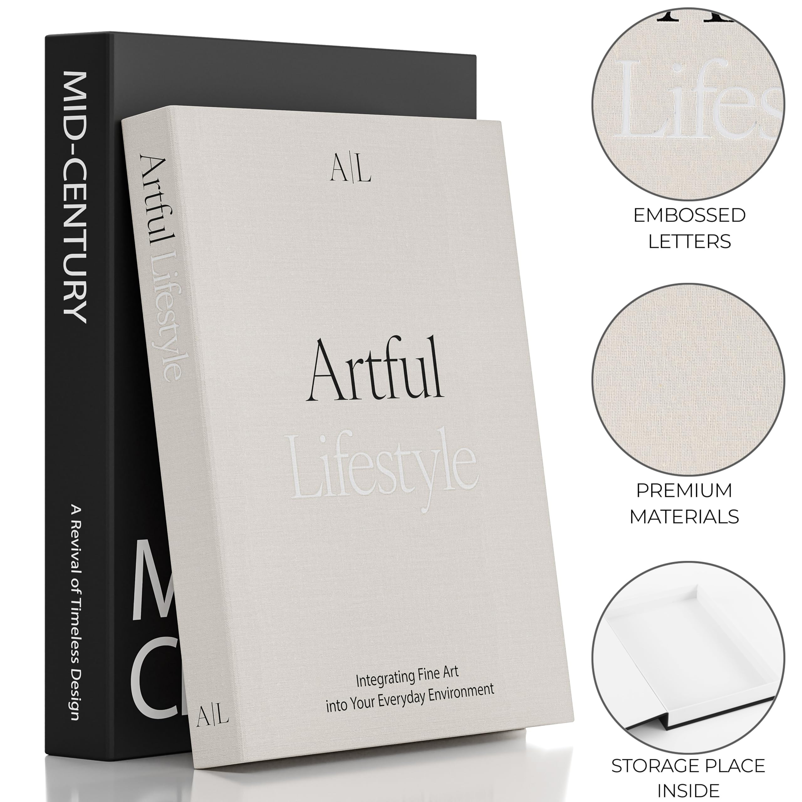 Aesthetic Decorative Books - Set of 2 Stylish Boxes Enhance Your Coffee Table, Bookshelf or Mante... | Amazon (US)