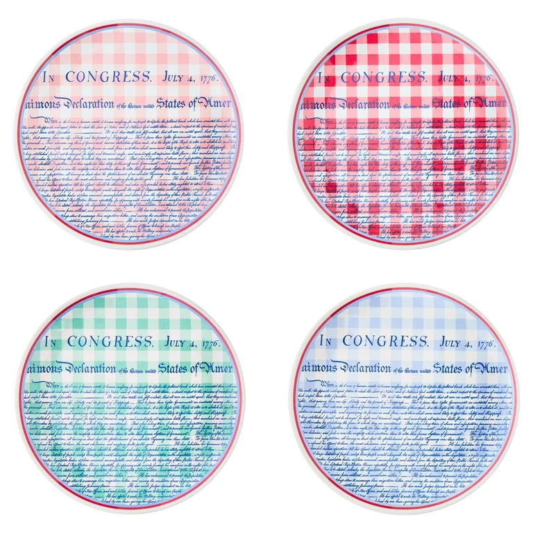 Sheila Bridges Philadelphia Collection Multicolor Gingham Declaration of Independence 9" Melamine... | Walmart (US)