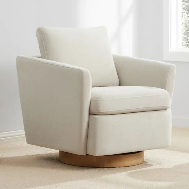 CHITA Modern Fabric Swivel Accent Chairs with Foam Cushion&Wood Base,Living Room Armchairs for Sm... | Walmart (US)