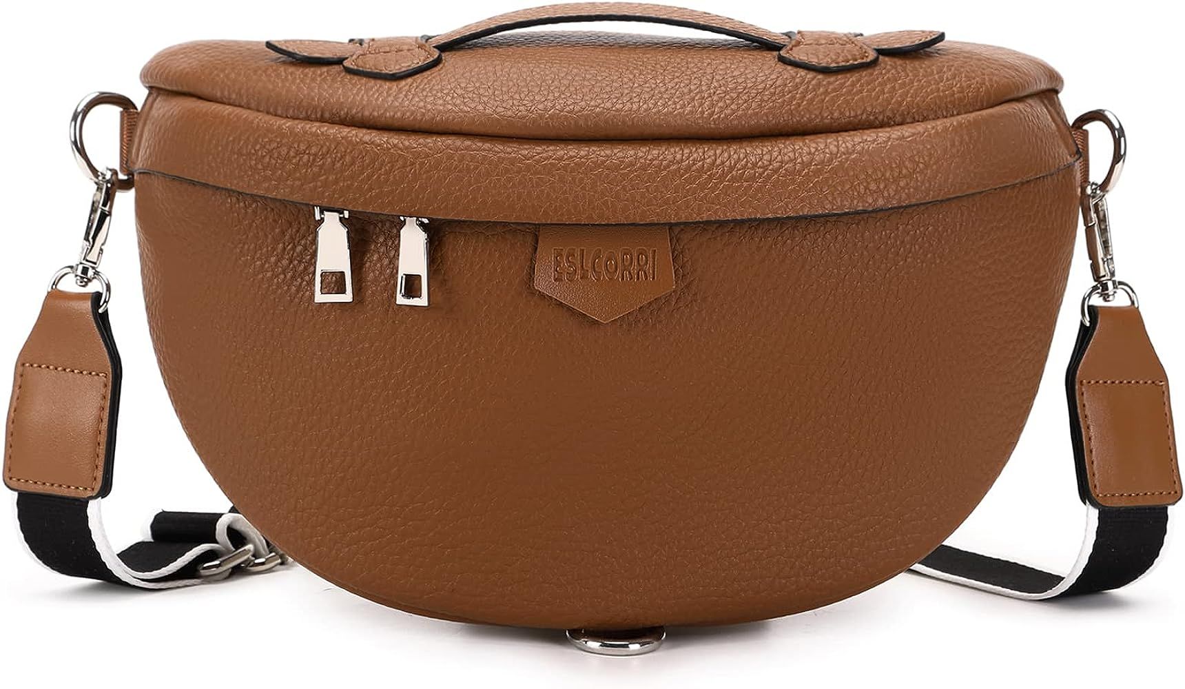 Eslcorri Crossbody Bags for Women - Fashion Sling Purse Shoulder Bag Fanny Pack Leather Causal Ch... | Amazon (US)