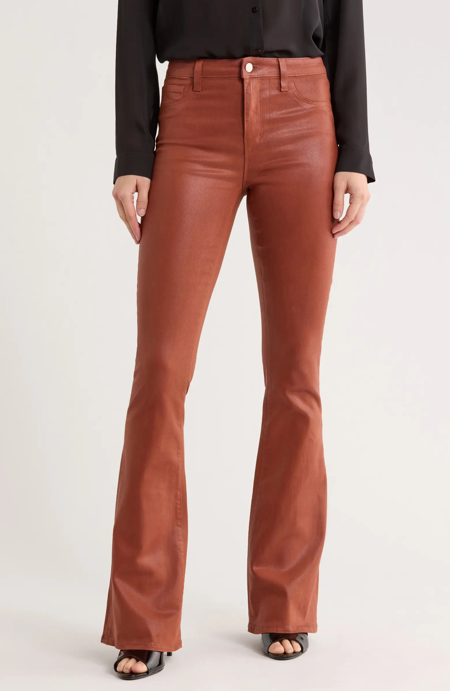 Marty Coated High Waist Flare Leg Jeans | Nordstrom Rack