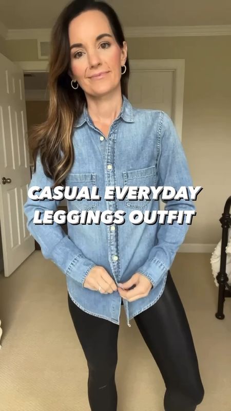 Casual Everyday Leggings Outfit 🌟

On any given day, you can find me in an outfit like this. Leggings that hold everything in, a comfy top, and some sort of longer layer like a cardigan or jacket. 

Everything I’m wearing fits TTS. 

#casual #leggings #legging #casualstyle #chambray #denimshirt #chambrayshirt #sweater #cardigan #layered #layers #spanx #fauxleather  

#LTKstyletip #LTKfindsunder100