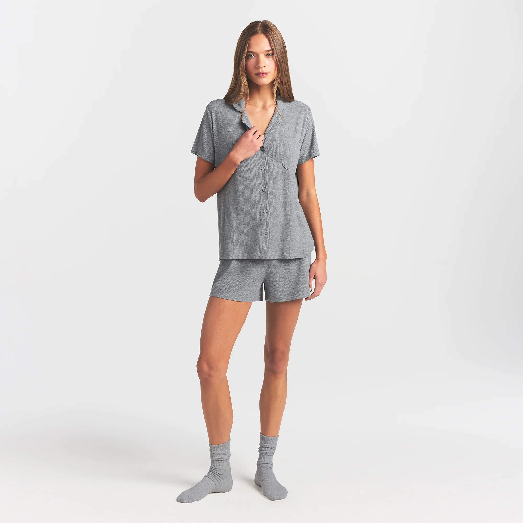 SKIMS Short Pajama Set | Grey | 3XL | Soft Lounge | SKIMS (US)