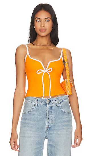 Maddison Top in Orange & White | Revolve Clothing (Global)
