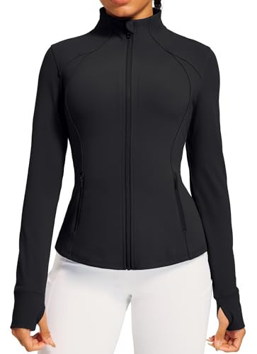 IUGA Women's Workout Jackets BBL Running Athletic Jackets Lightweight Full Zip Up Slim Fit for Women with Thumb Holes | Amazon (US)