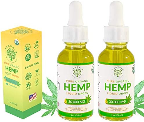 Organic Pure Hemp Oil 30,000 MG, by Kandala for Pain & Stress Natural Hemp Drops – Helps with S... | Amazon (US)