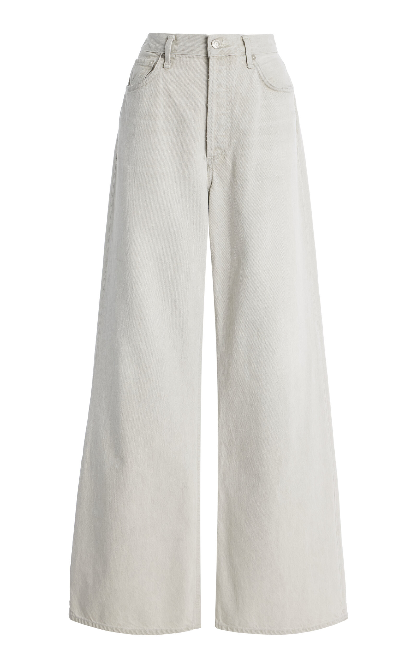 Agolde - Dame No Cuff Rigid High-Rise Wide-Leg Jeans - Grey - 25 - Moda Operandi | Moda Operandi (Global)