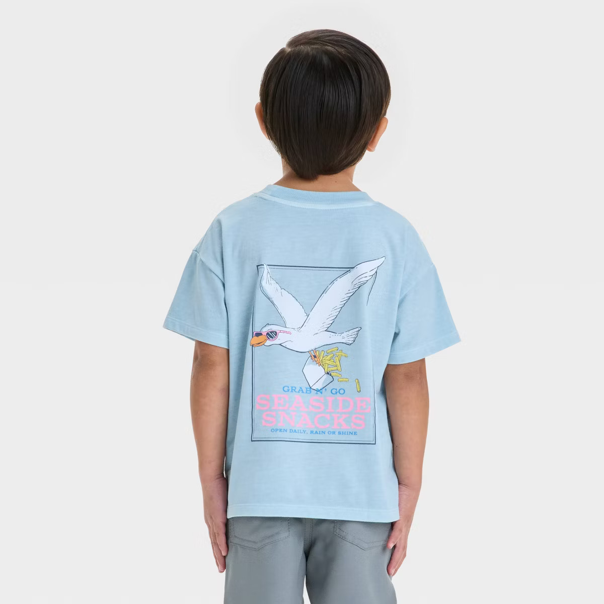 Toddler Boys' Short Sleeve Seagull Graphic T-Shirt - Cat & Jack™ Soft Blue | Target