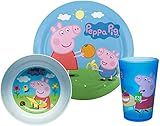 Zak Designs Peppa Pig Kids Dinnerware Set Includes Plate, Bowl, and Tumbler, Made of Durable Materia | Amazon (US)