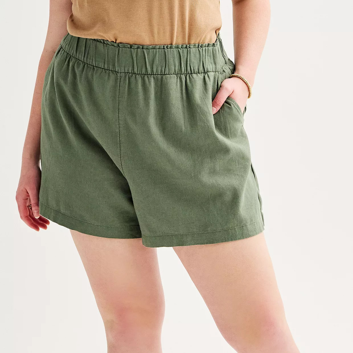 Plus Size Sonoma Goods For Life® Femme Linen-Blend Shorts | Kohl's