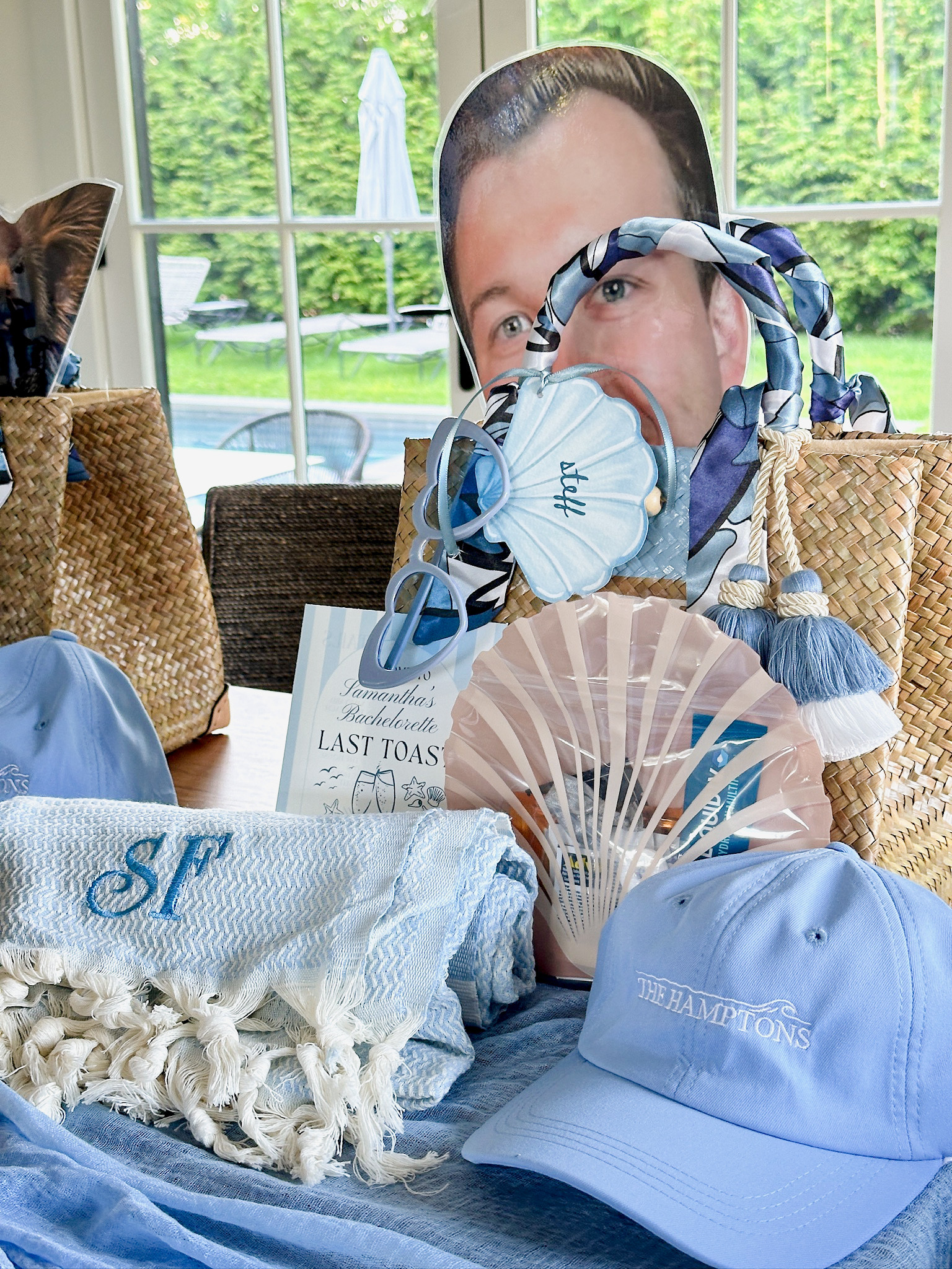 Last Toast on the Coast bachelorette - blues and whites in The Hamptons, New York 

 