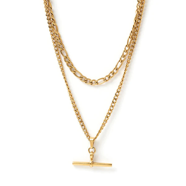 Marcella Double Stack Gold Necklace | Arms Of Eve