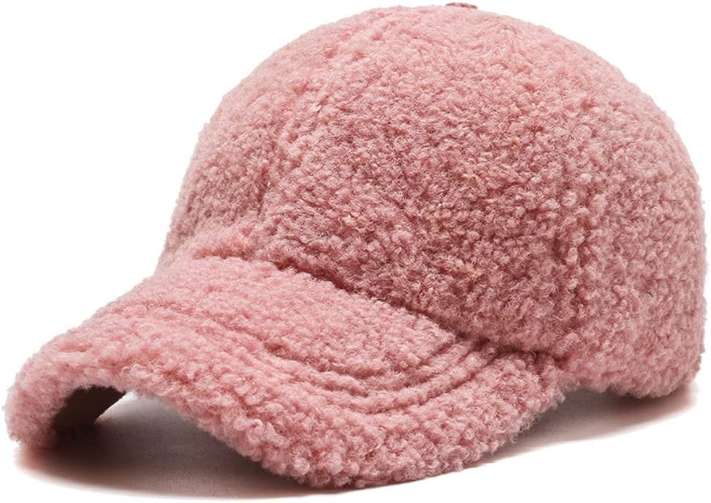 UniCloud Faux Shearling Baseball Cap for Women and Men Warm Winter Fleece Cap Faux Fur Plush Casq... | Amazon (US)