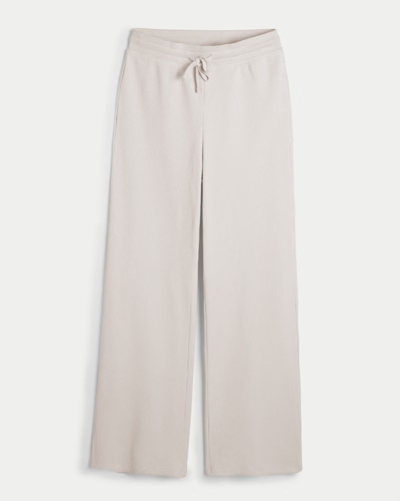 Gilly Hicks Cozy Micro-Waffle Wide-Leg Pants | Hollister (US)