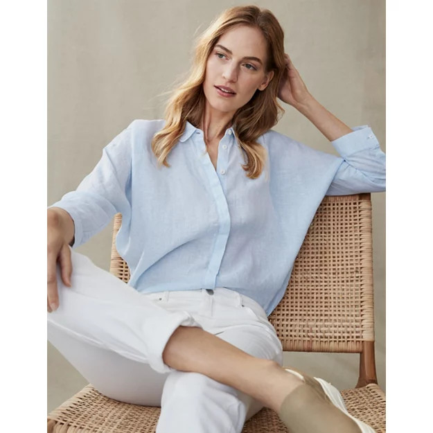 Deep-Cuff Linen Shirt | Tops & T-Shirts | The  White Company | The White Company (UK)