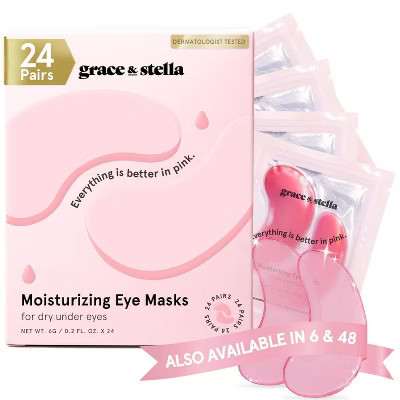 Grace & Stella Moisturising Under Eye Mask - Pink - 24 Pairs | Target