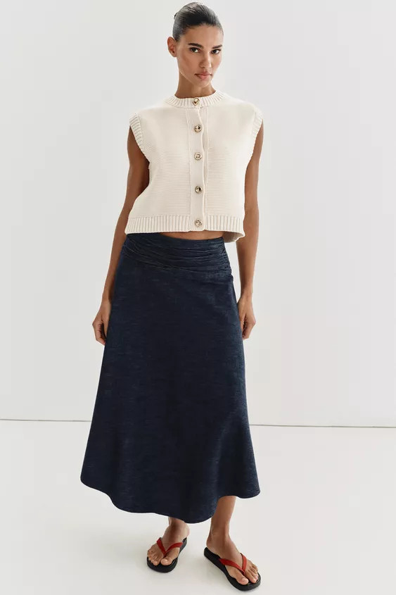 GOLD BUTTON KNIT VEST | Zara US