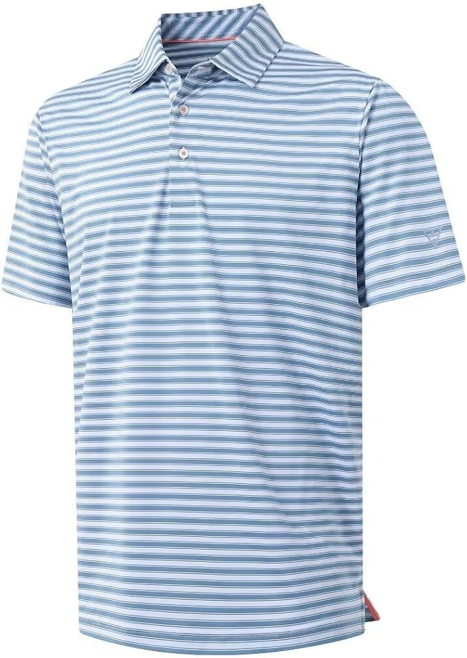 M MAELREG Golf Shirts for Men Short Sleeve Dry Fit Casual Striped Performance Moisture Wicking Co... | Amazon (US)