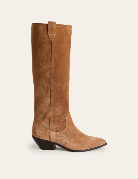 Western Knee High Boots Rusty Tan Suede Women Boden | Boden (US)