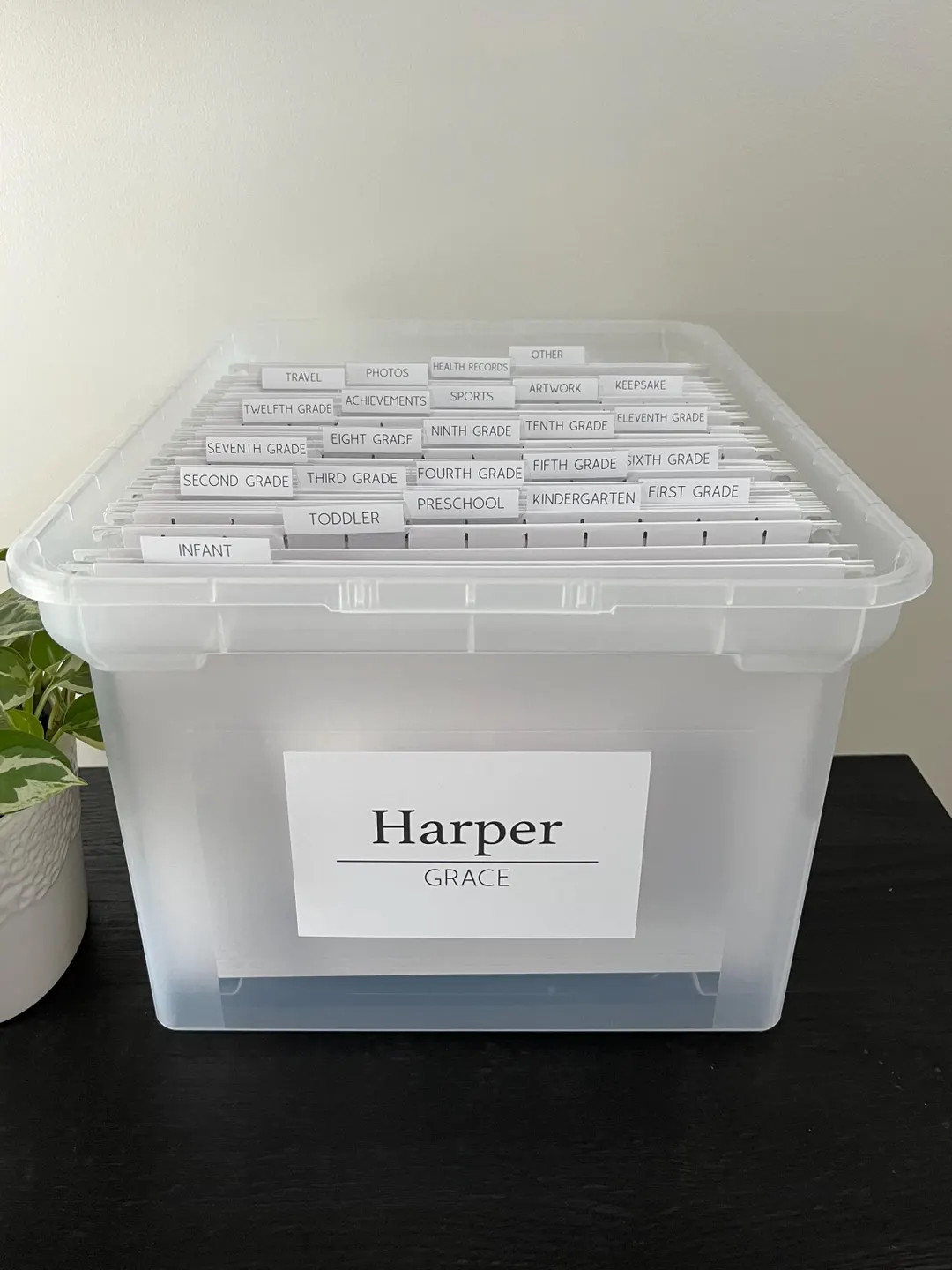 FULLY ASSEMBLED Kids Keepsake File Box Milestone Memory Box Organization School File Box Modern B... | Etsy (US)